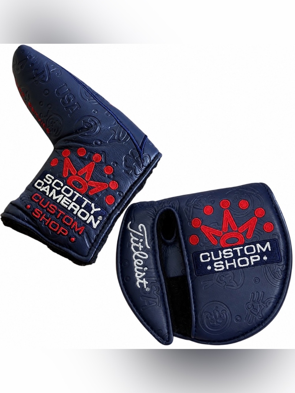 Lot Of 2 New Scotty Cameron Gallery CS Scotty's Stamps Cover Navy X57 & STD RH